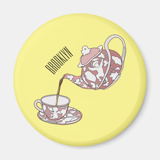 Abbildung des Teacup-Set-Cartoon Magnet (Vorne)