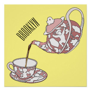 Abbildung des Teacup-Set-Cartoon Poster