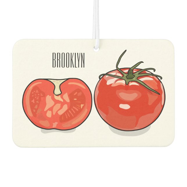 Abbildung des Tomaten-Cartoon Autolufterfrischer (Vorderseite)