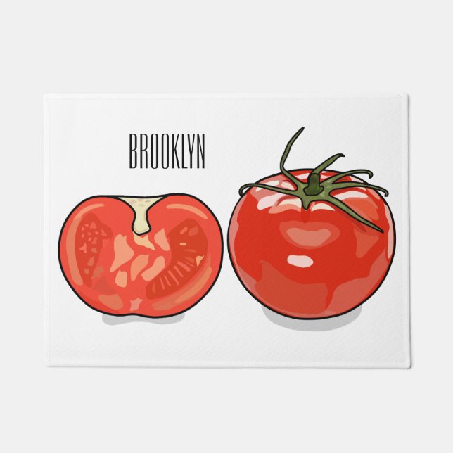 Abbildung des Tomaten-Cartoon Fußmatte (Vorderseite)