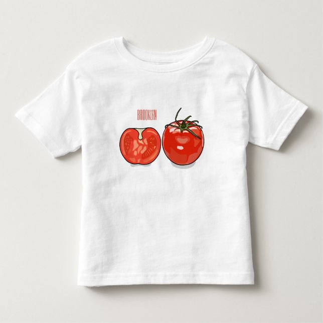 Abbildung des Tomaten-Cartoon Kleinkind T-shirt (Vorderseite)