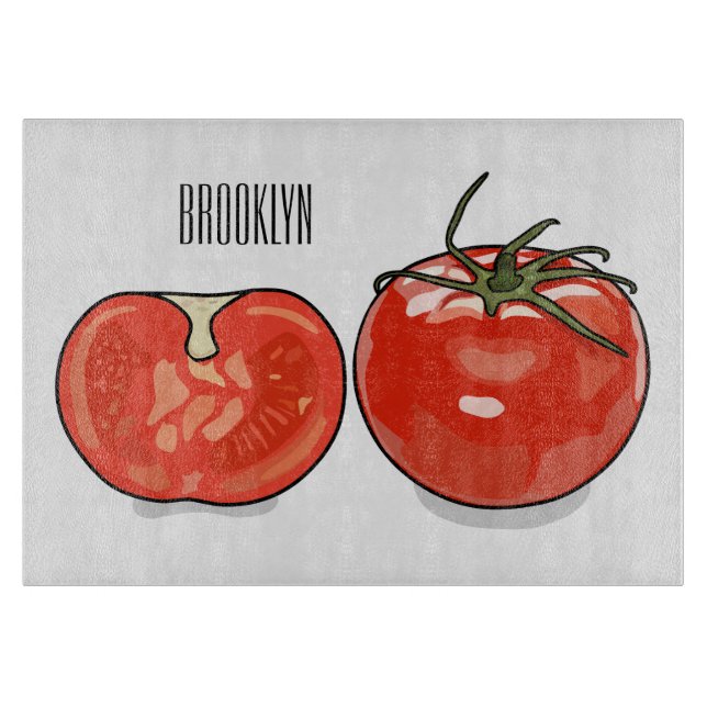 Abbildung des Tomaten-Cartoon Schneidebrett (Vorderseite)