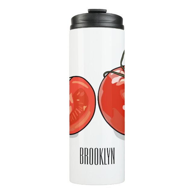 Abbildung des Tomaten-Cartoon Thermosbecher (Vorderseite)