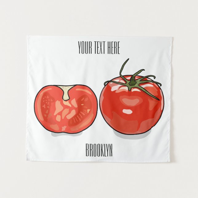 Abbildung des Tomaten-Cartoon Wandteppich (Vorderseite (Horizontal))