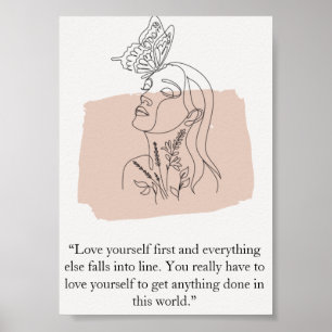 Abbildung Eine Linie für Frauen Zeichne Abstrakt Poster