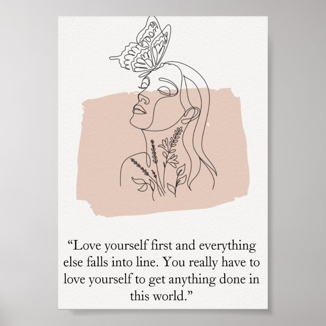 Abbildung Eine Linie für Frauen Zeichne Abstrakt Poster (Vorne)