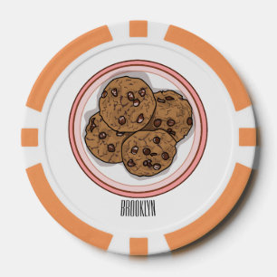 Abbildung eines Chocolate Chip Cookie Cartoon