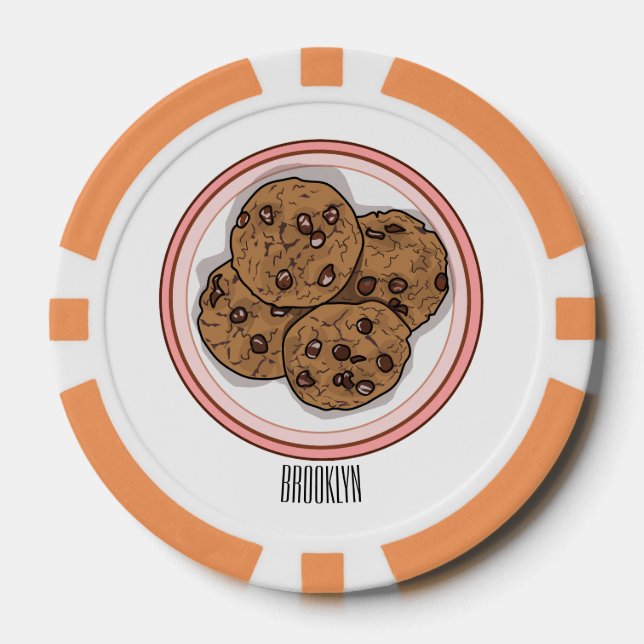 Abbildung eines Chocolate Chip Cookie Cartoon (Vorderseite)
