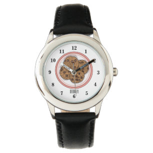 Abbildung eines Chocolate Chip Cookie Cartoon Armbanduhr
