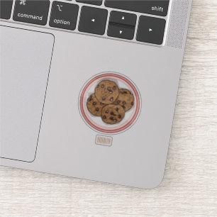 Abbildung eines Chocolate Chip Cookie Cartoon Aufkleber