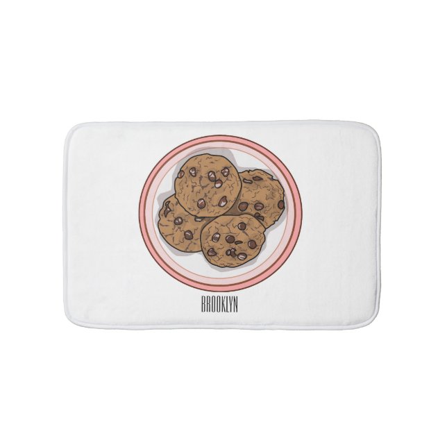 Abbildung eines Chocolate Chip Cookie Cartoon Badematte (Vorderseite)