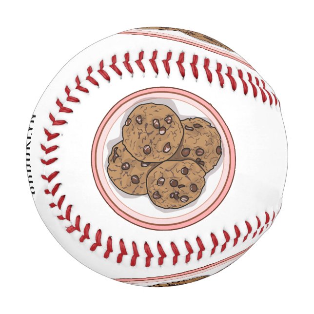 Abbildung eines Chocolate Chip Cookie Cartoon Baseball (Vorderseite Links)
