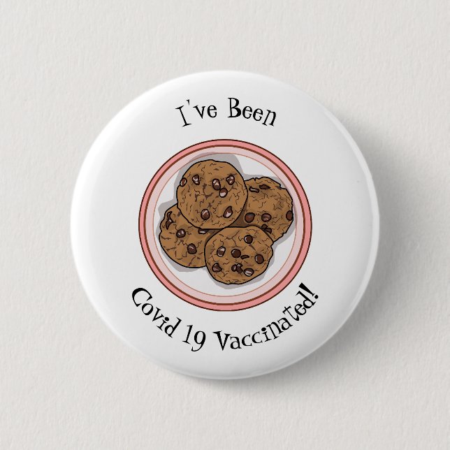 Abbildung eines Chocolate Chip Cookie Cartoon Button (Vorderseite)