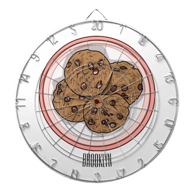 Abbildung eines Chocolate Chip Cookie Cartoon Dartscheibe (vorne)