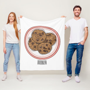 Abbildung eines Chocolate Chip Cookie Cartoon Fleecedecke