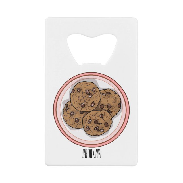 Abbildung eines Chocolate Chip Cookie Cartoon Geldbeutel Flaschenöffner (Vorderseite)
