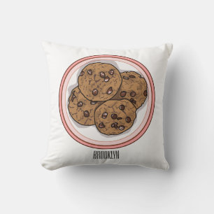 Abbildung eines Chocolate Chip Cookie Cartoon Kissen
