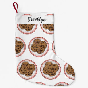 Abbildung eines Chocolate Chip Cookie Cartoon Kleiner Weihnachtsstrumpf