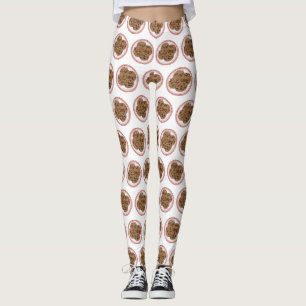 Abbildung eines Chocolate Chip Cookie Cartoon Leggings