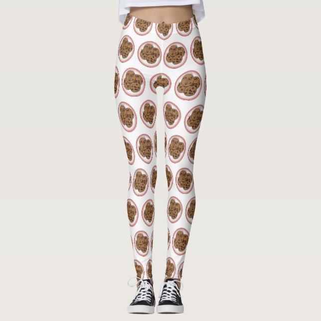 Abbildung eines Chocolate Chip Cookie Cartoon Leggings (Vorderseite)