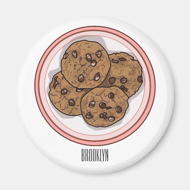 Abbildung eines Chocolate Chip Cookie Cartoon Magnet (Vorne)