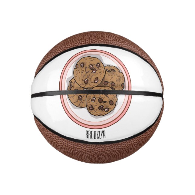 Abbildung eines Chocolate Chip Cookie Cartoon Mini Basketball (Vorderseite)