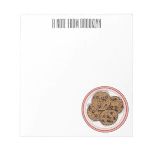 Abbildung eines Chocolate Chip Cookie Cartoon Notizblock