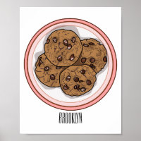Abbildung eines Chocolate Chip Cookie Cartoon