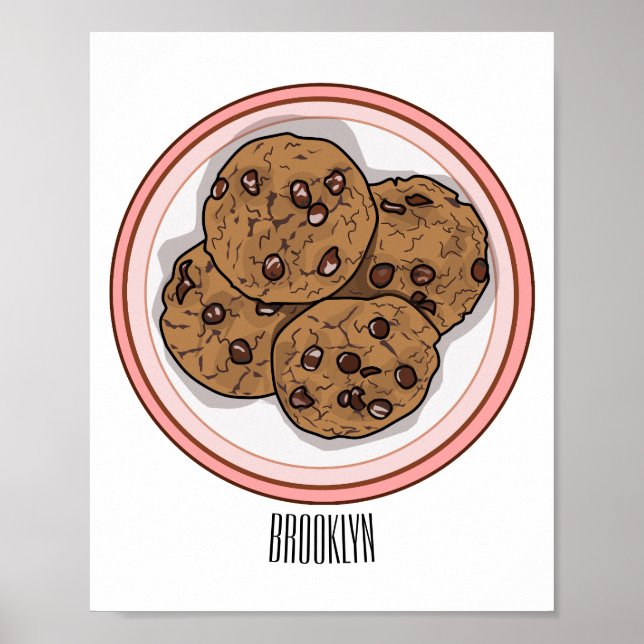 Abbildung eines Chocolate Chip Cookie Cartoon Poster (Vorne)