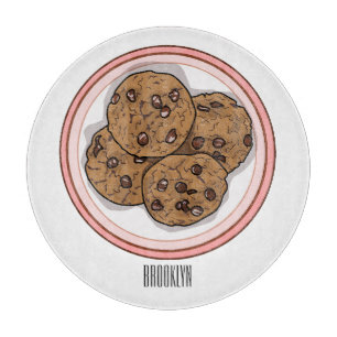 Abbildung eines Chocolate Chip Cookie Cartoon Schneidebrett