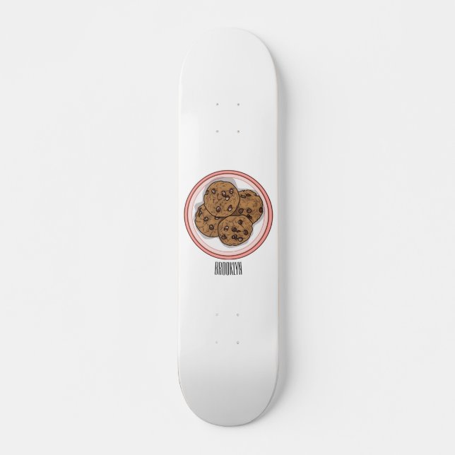Abbildung eines Chocolate Chip Cookie Cartoon Skateboard (Vorne)