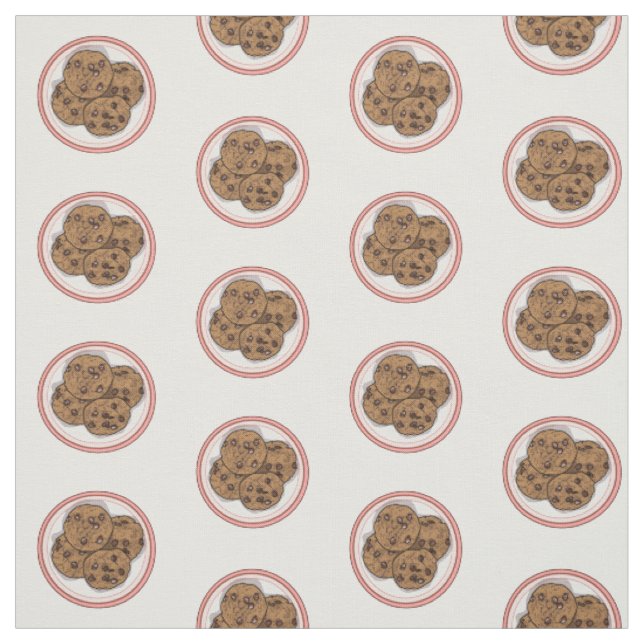 Abbildung eines Chocolate Chip Cookie Cartoon Stoff (Muster)