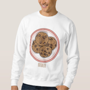 Abbildung eines Chocolate Chip Cookie Cartoon Sweatshirt
