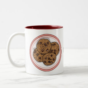 Abbildung eines Chocolate Chip Cookie Cartoon Zweifarbige Tasse