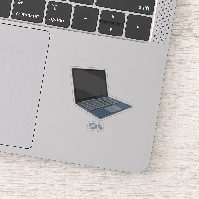 Abbildung eines Laptop-Cartoon Aufkleber (Ausschnitt)