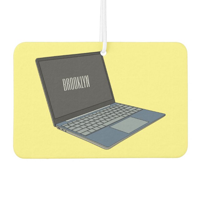 Abbildung eines Laptop-Cartoon Autolufterfrischer (Vorderseite)