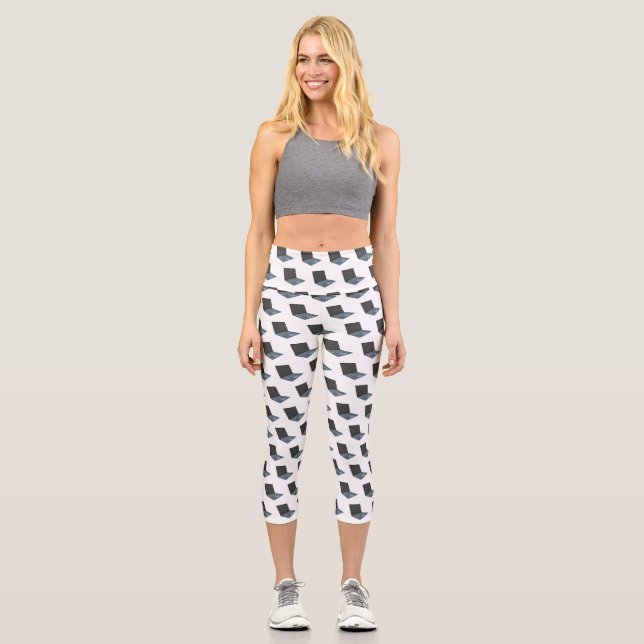 Abbildung eines Laptop-Cartoon Capri Leggings (Vorderseite)