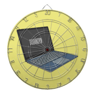 Abbildung eines Laptop-Cartoon Dartscheibe