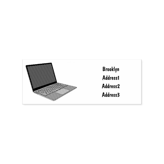 Abbildung eines Laptop-Cartoon Gummistempel (Prägung)