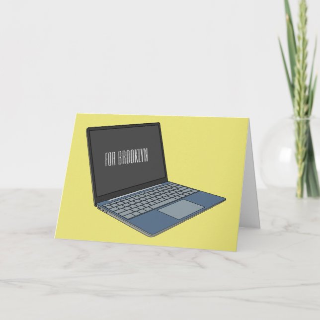 Abbildung eines Laptop-Cartoon Karte (Vorderseite)