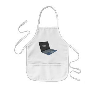 Abbildung eines Laptop-Cartoon Kinderschürze