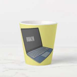 Abbildung eines Laptop-Cartoon Milchtasse