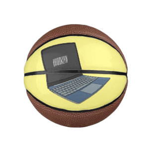 Abbildung eines Laptop-Cartoon Mini Basketball