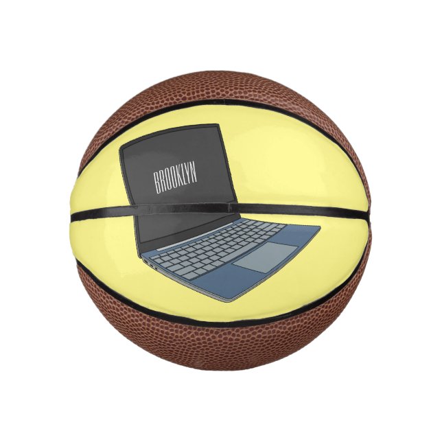 Abbildung eines Laptop-Cartoon Mini Basketball (Vorderseite)