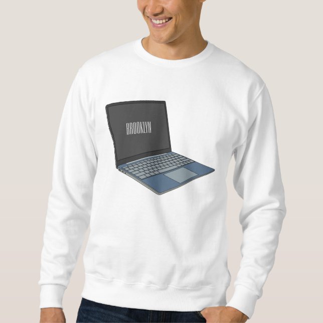 Abbildung eines Laptop-Cartoon Sweatshirt (Vorderseite)