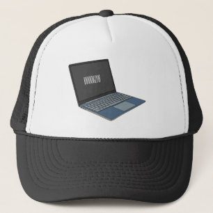 Abbildung eines Laptop-Cartoon Truckerkappe