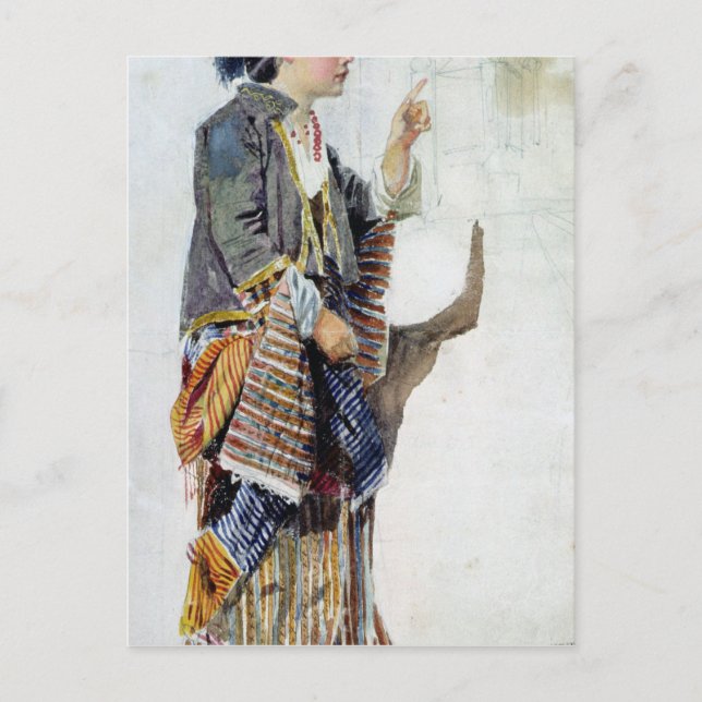 Abbildung eines Mädchens in türkischem Kostüm, 19. Postkarte (Vorderseite)