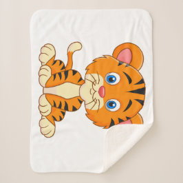 Abbildung niedlicher Tiger in tierischer Cartoon Sherpadecke