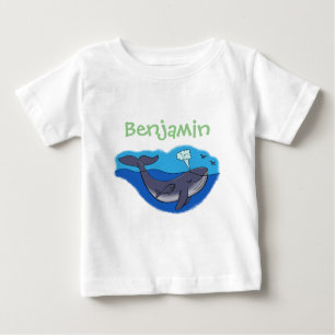 Abbildung niedlicher Wale und Mutter-Cartoon Baby T-shirt