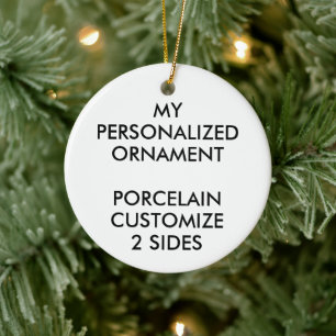 ABBILDUNG Personalisierter PORCELAIN-RUNDE-FOTO Keramik Ornament
